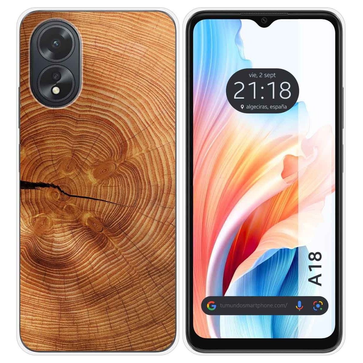 Funda Silicona para Oppo A18 diseño Madera 04 Dibujos