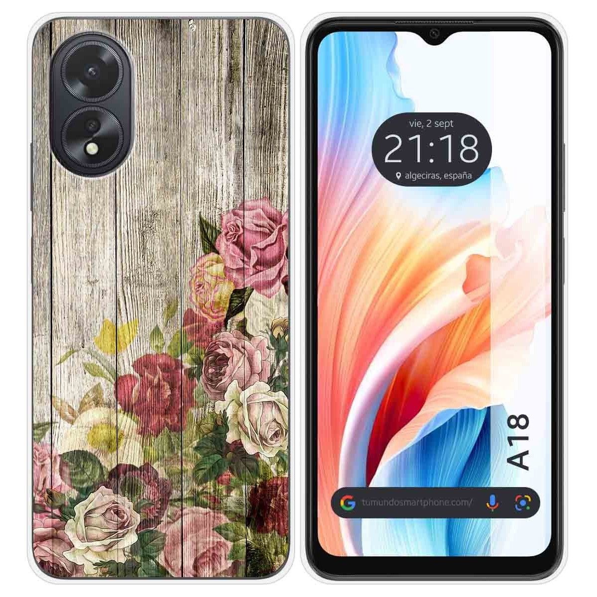 Funda Silicona para Oppo A18 diseño Madera 08 Dibujos