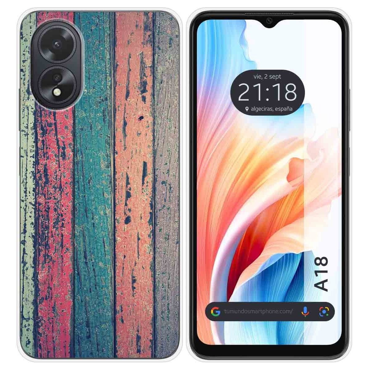 Funda Silicona para Oppo A18 diseño Madera 10 Dibujos