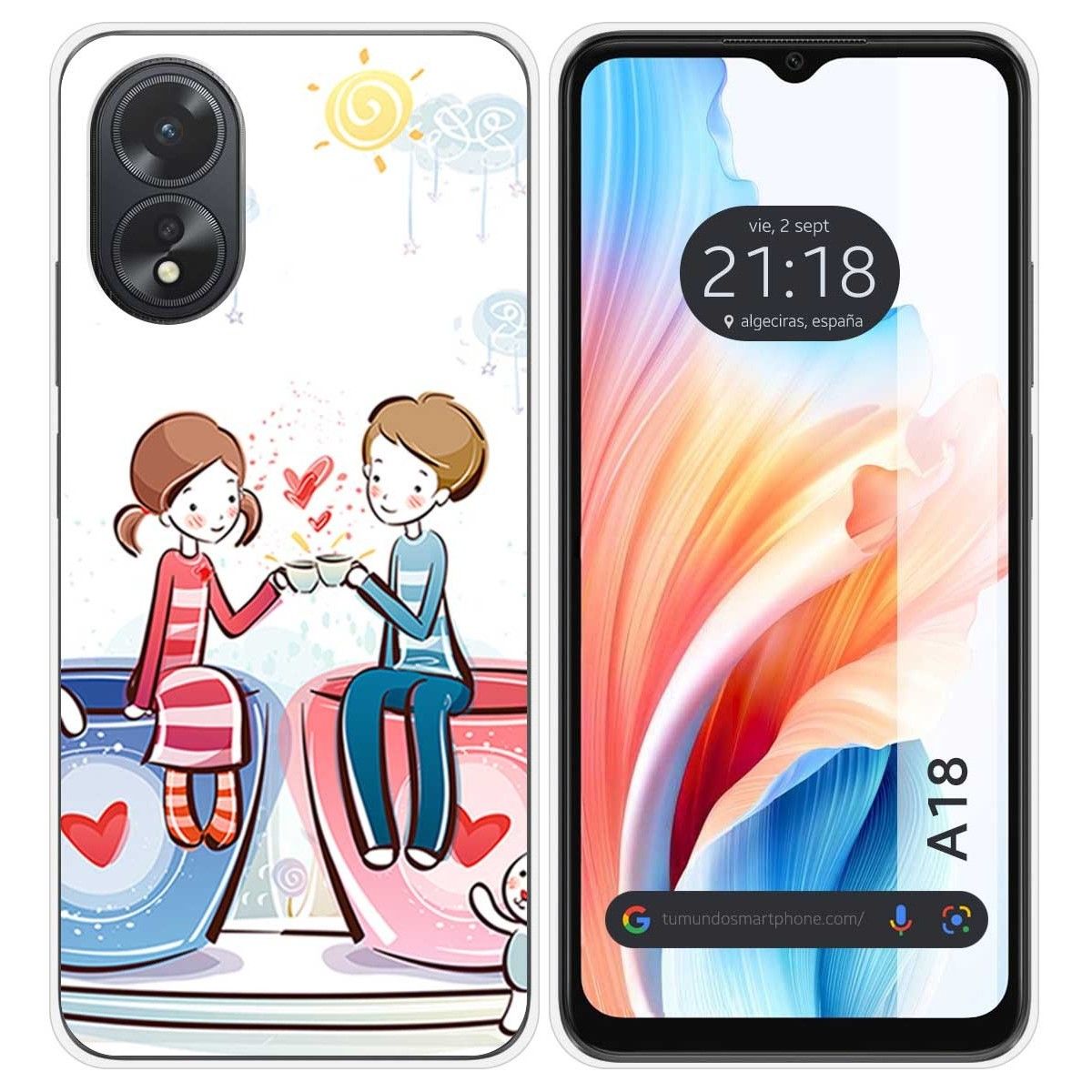 Funda Silicona para Oppo A18 diseño Café Dibujos