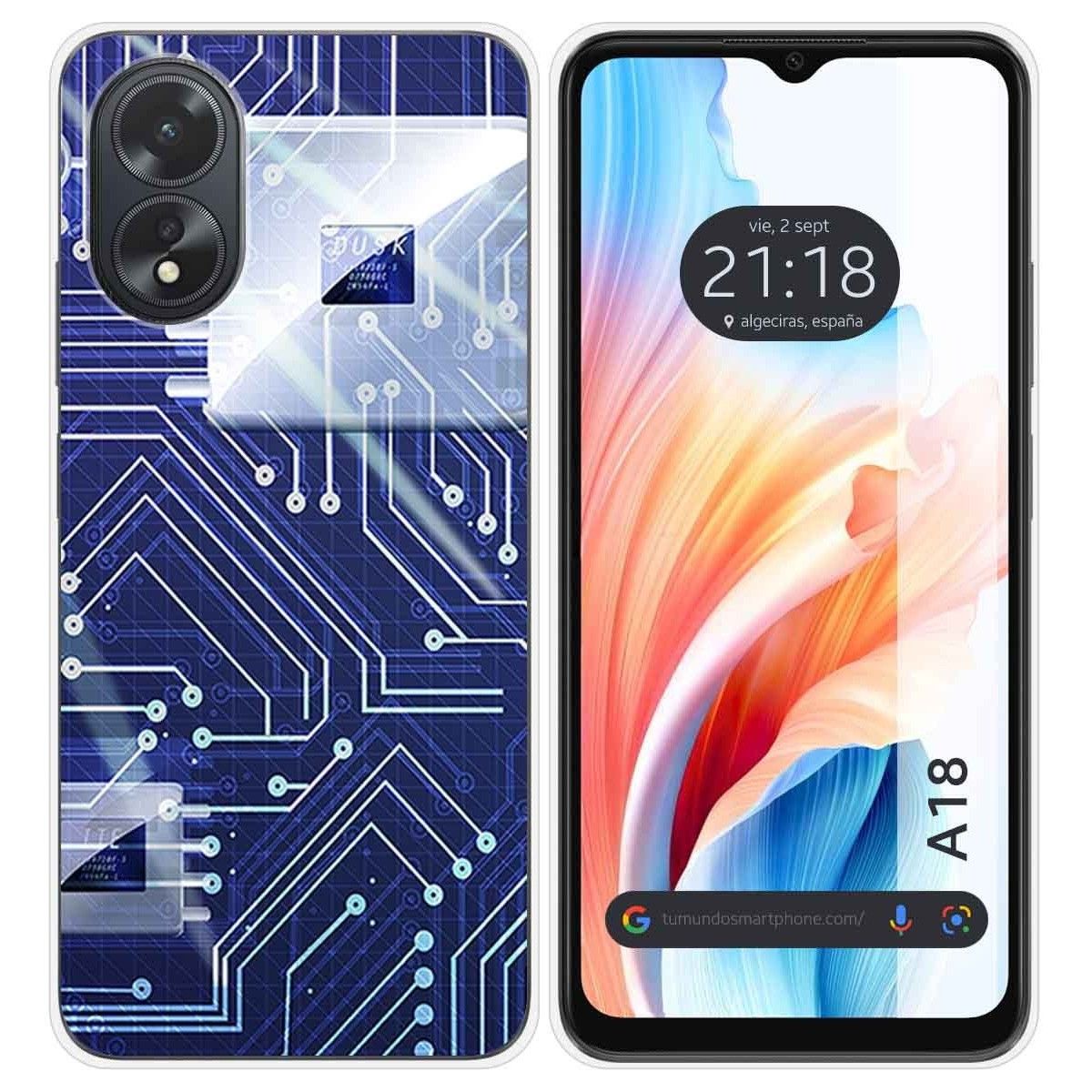 Funda Silicona para Oppo A18 diseño Circuito Dibujos