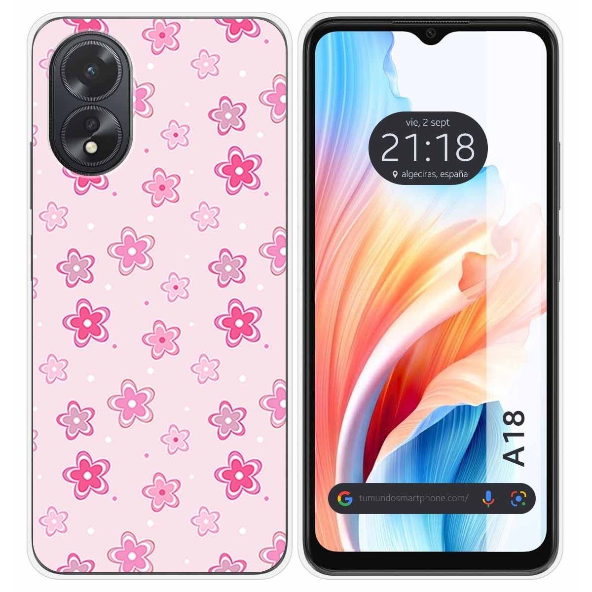 Funda Silicona para Oppo A18 diseño Flores Dibujos