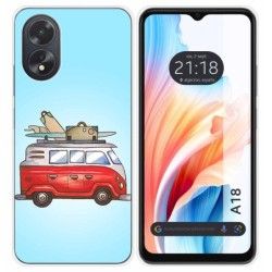 Funda Silicona para Oppo A18 diseño Furgoneta Dibujos
