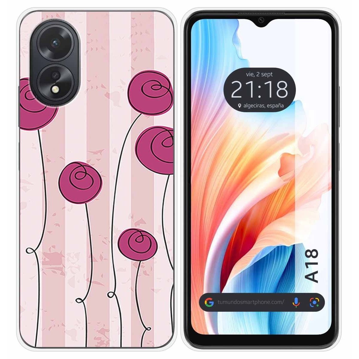 Funda Silicona para Oppo A18 diseño Flores Vintage Dibujos