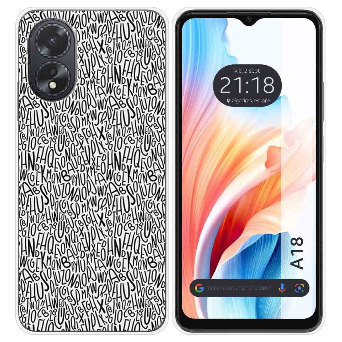 Funda Silicona para Oppo A18 diseño Letras Dibujos