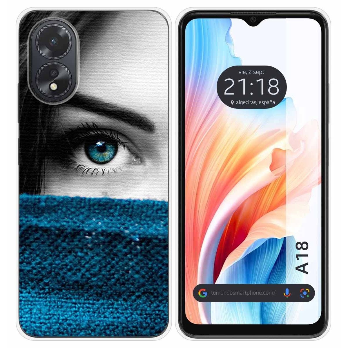 Funda Silicona para Oppo A18 diseño Ojo Dibujos