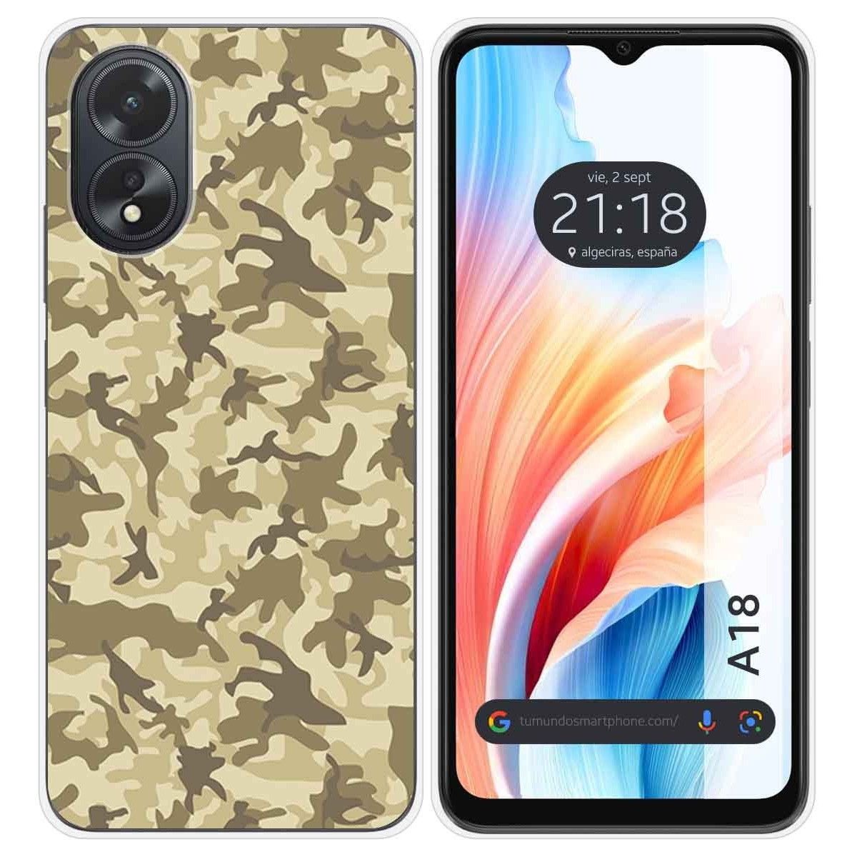 Funda Silicona para Oppo A18 diseño Sand Camuflaje Dibujos