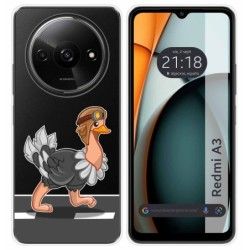 Funda Silicona Transparente para Xiaomi Redmi A3 diseño Avestruz Dibujos