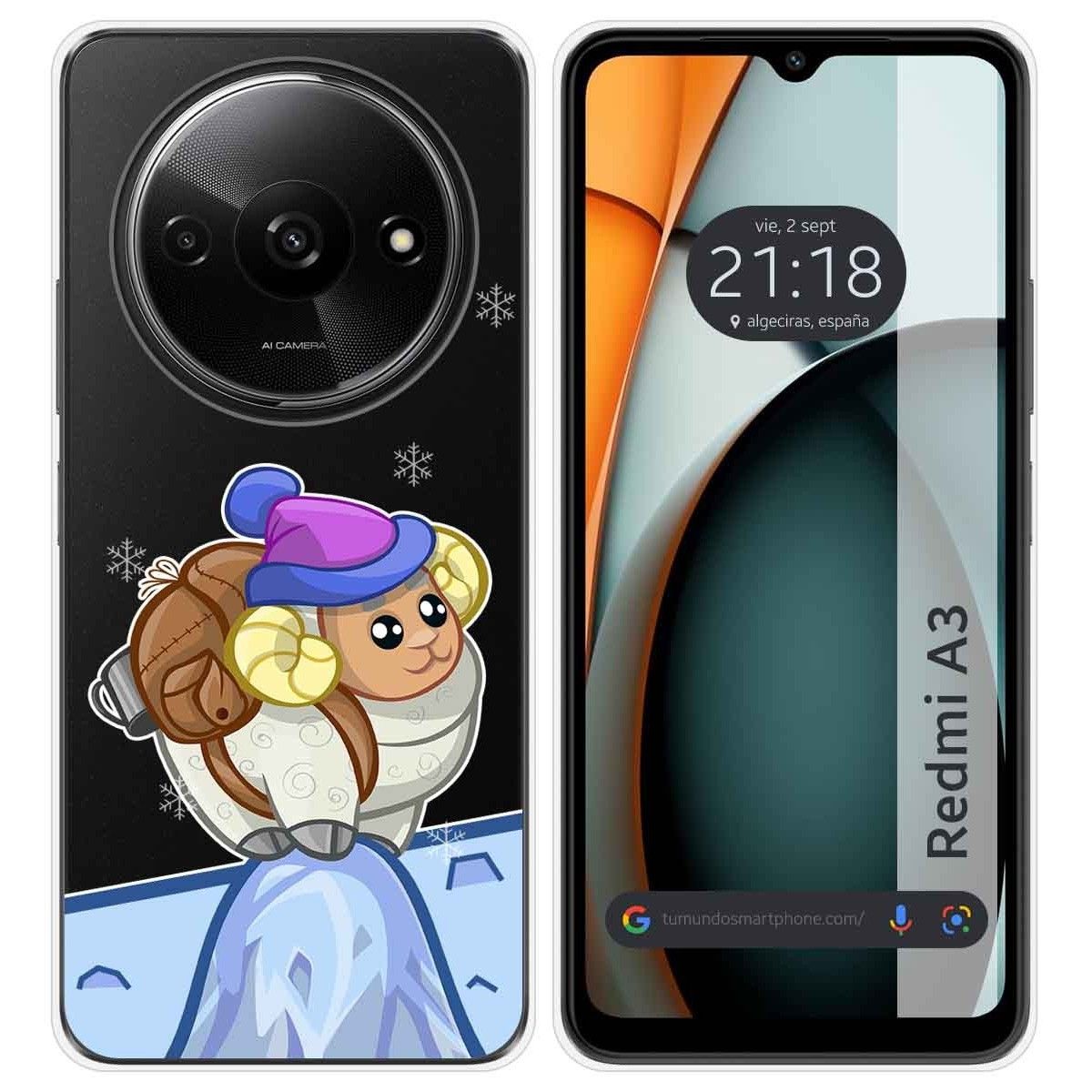 Funda Silicona Transparente para Xiaomi Redmi A3 diseño Cabra Dibujos