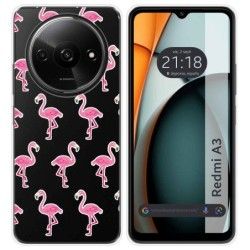 Funda Silicona Transparente para Xiaomi Redmi A3 diseño Flamenco Dibujos