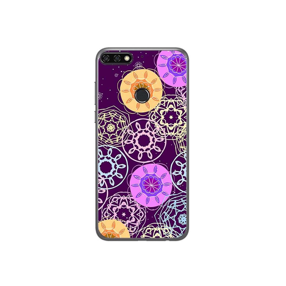 Funda Gel Tpu para Huawei Honor 7C / Y7 2018 Diseño Radial Dibujos