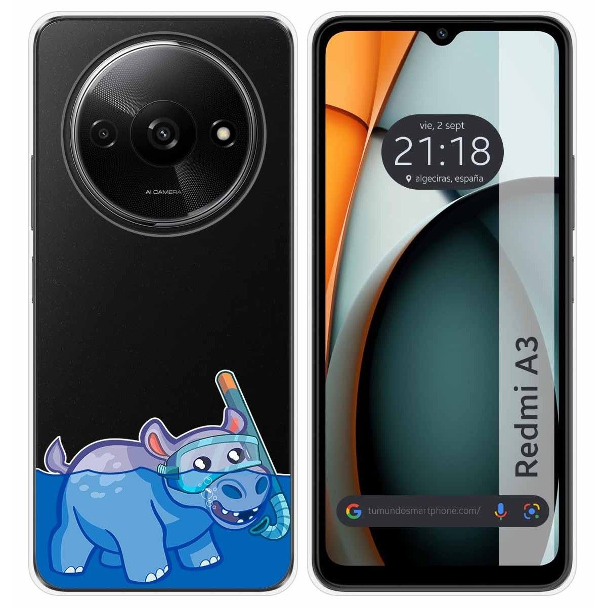Funda Silicona Transparente para Xiaomi Redmi A3 diseño Hipo Dibujos