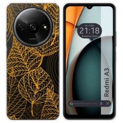 Funda Silicona Transparente para Xiaomi Redmi A3 diseño Hojas Dibujos