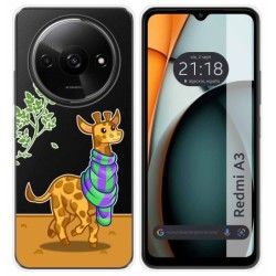 Funda Silicona Transparente para Xiaomi Redmi A3 diseño Jirafa Dibujos