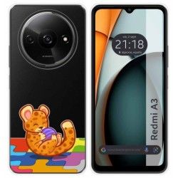Funda Silicona Transparente para Xiaomi Redmi A3 diseño Leopardo Dibujos
