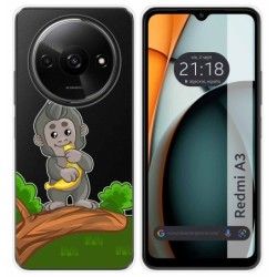 Funda Silicona Transparente para Xiaomi Redmi A3 diseño Mono Dibujos