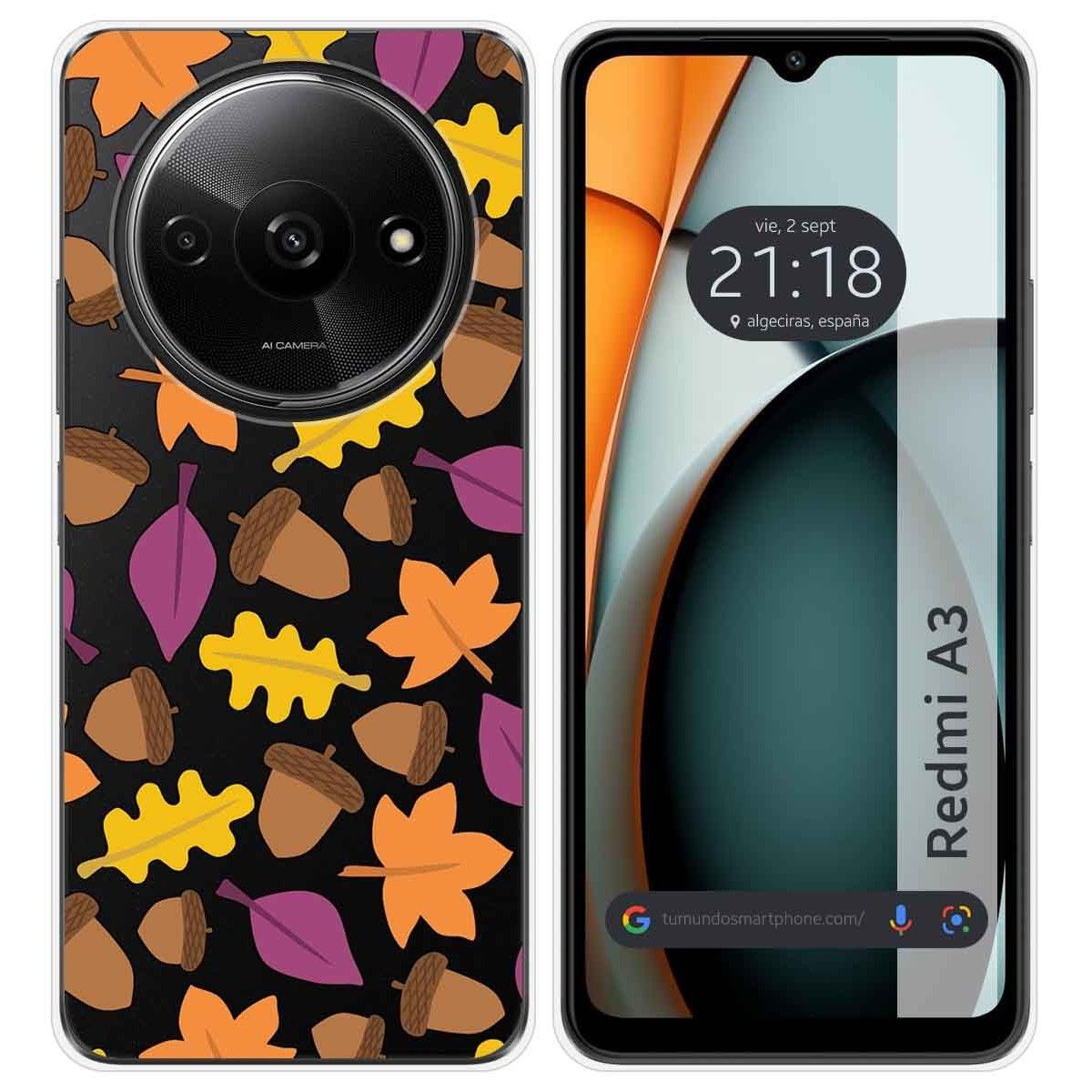 Funda Silicona Transparente para Xiaomi Redmi A3 diseño Otoño Dibujos