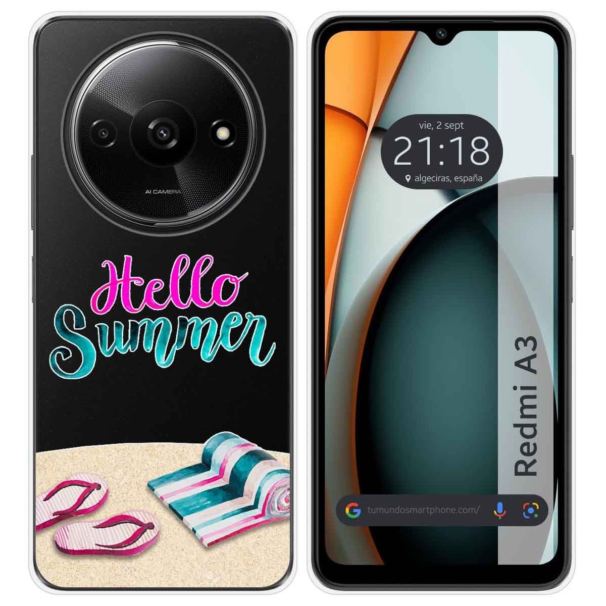 Funda Silicona Transparente para Xiaomi Redmi A3 diseño Summer Dibujos