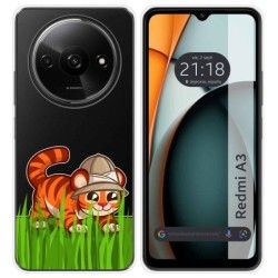 Funda Silicona Transparente para Xiaomi Redmi A3 diseño Tigre Dibujos