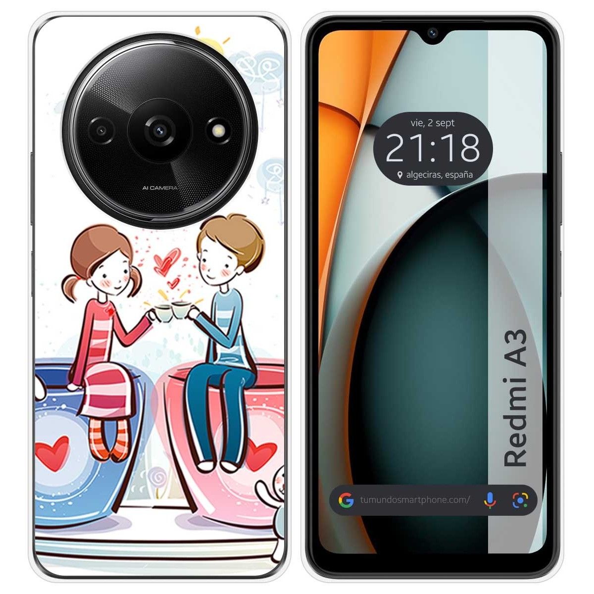 Funda Silicona para Xiaomi Redmi A3 diseño Café Dibujos