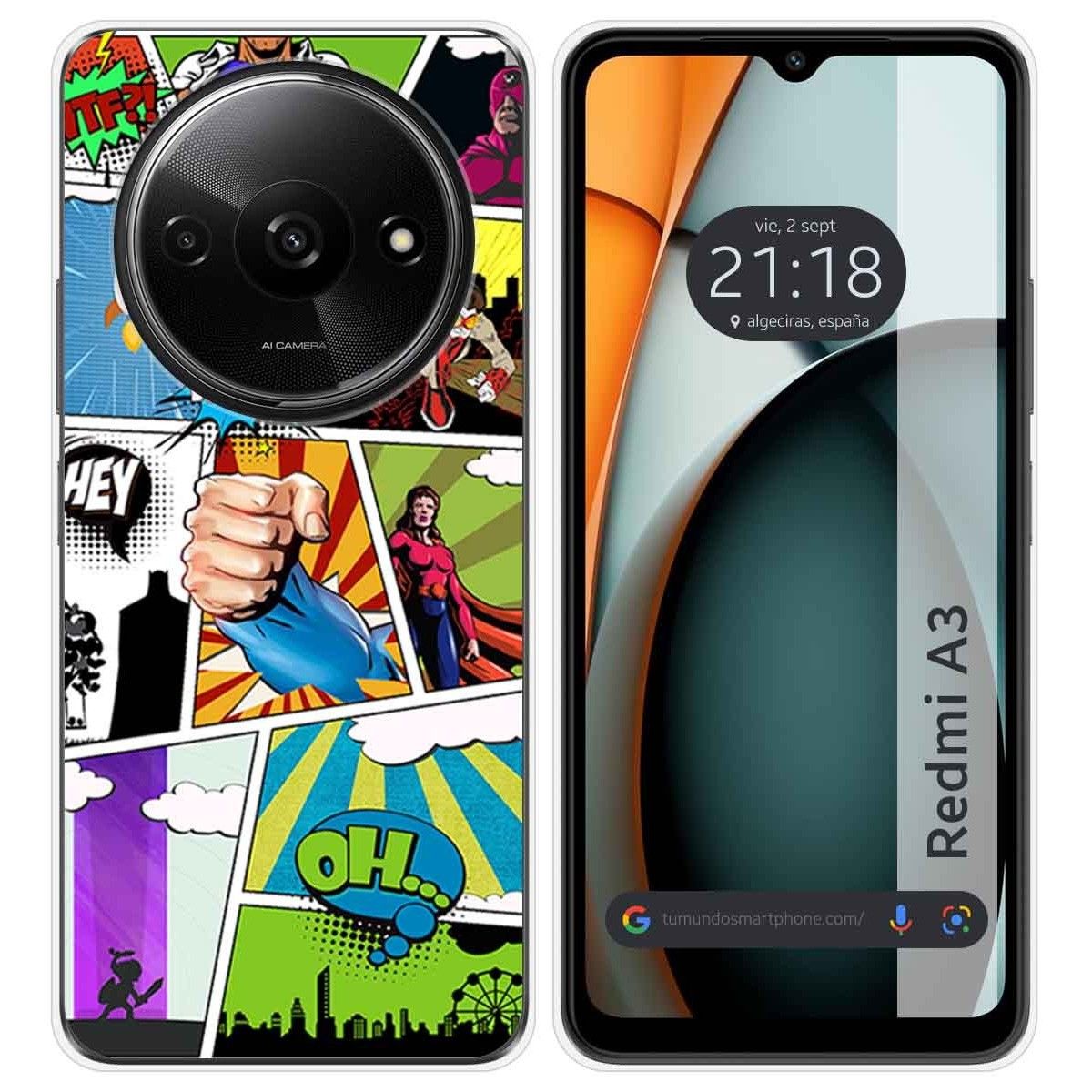 Funda Silicona para Xiaomi Redmi A3 diseño Comic Dibujos