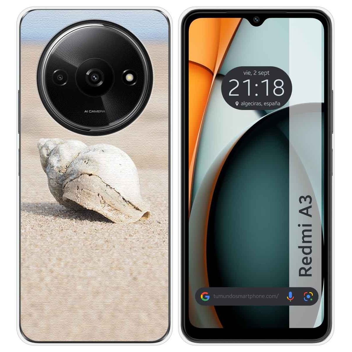 Funda Silicona para Xiaomi Redmi A3 diseño Concha Dibujos