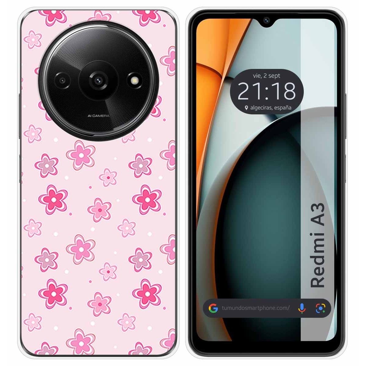Funda Silicona para Xiaomi Redmi A3 diseño Flores Dibujos