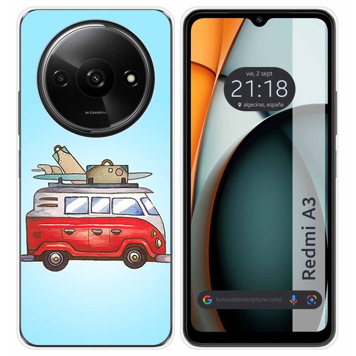 Funda Silicona para Xiaomi Redmi A3 diseño Furgoneta Dibujos