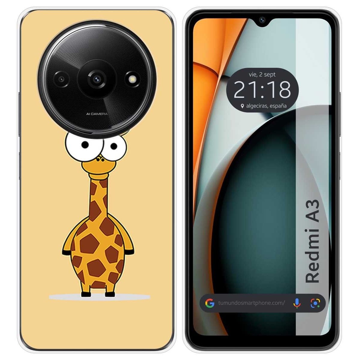 Funda Silicona para Xiaomi Redmi A3 diseño Jirafa Dibujos