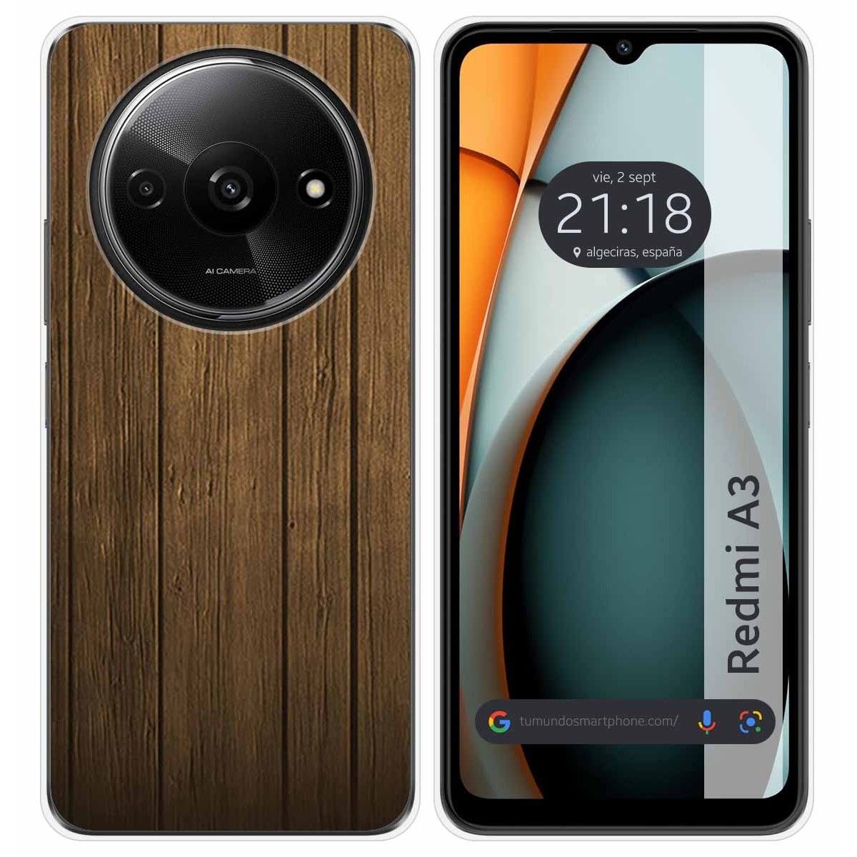 Funda Silicona para Xiaomi Redmi A3 diseño Madera Dibujos