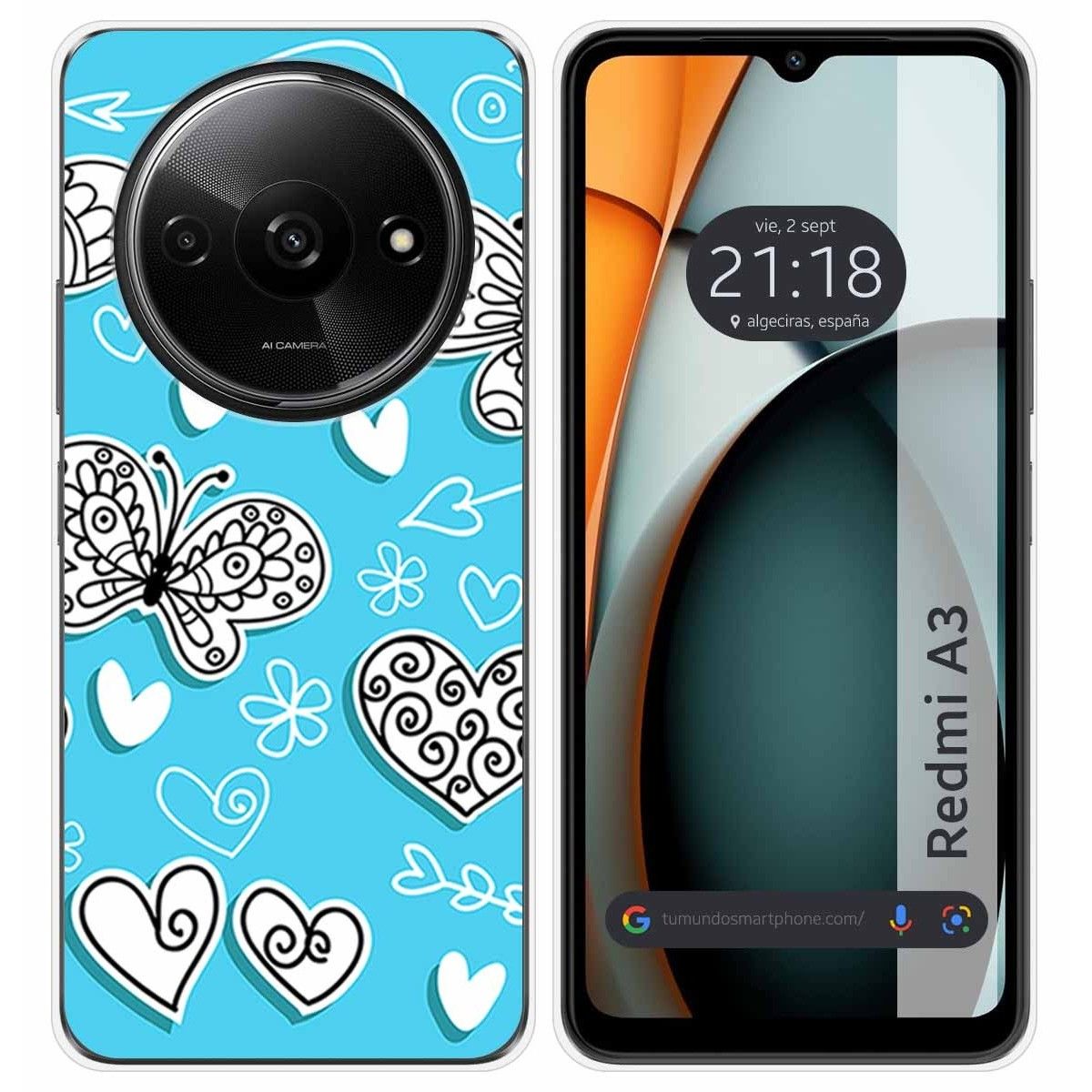 Funda Silicona para Xiaomi Redmi A3 diseño Mariposas Dibujos