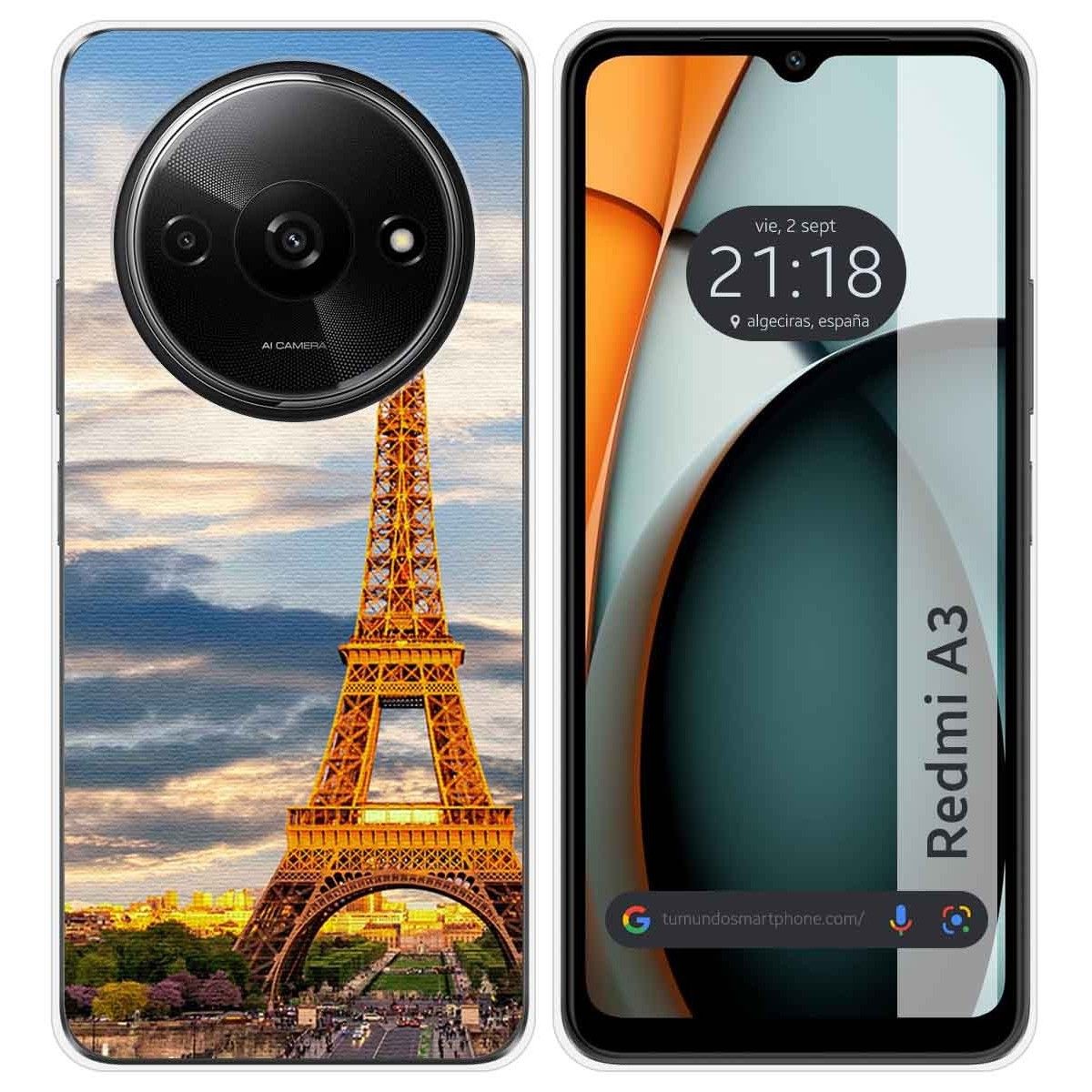 Funda Silicona para Xiaomi Redmi A3 diseño Paris Dibujos