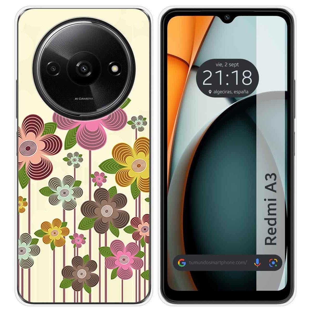 Funda Silicona para Xiaomi Redmi A3 diseño Primavera En Flor Dibujos