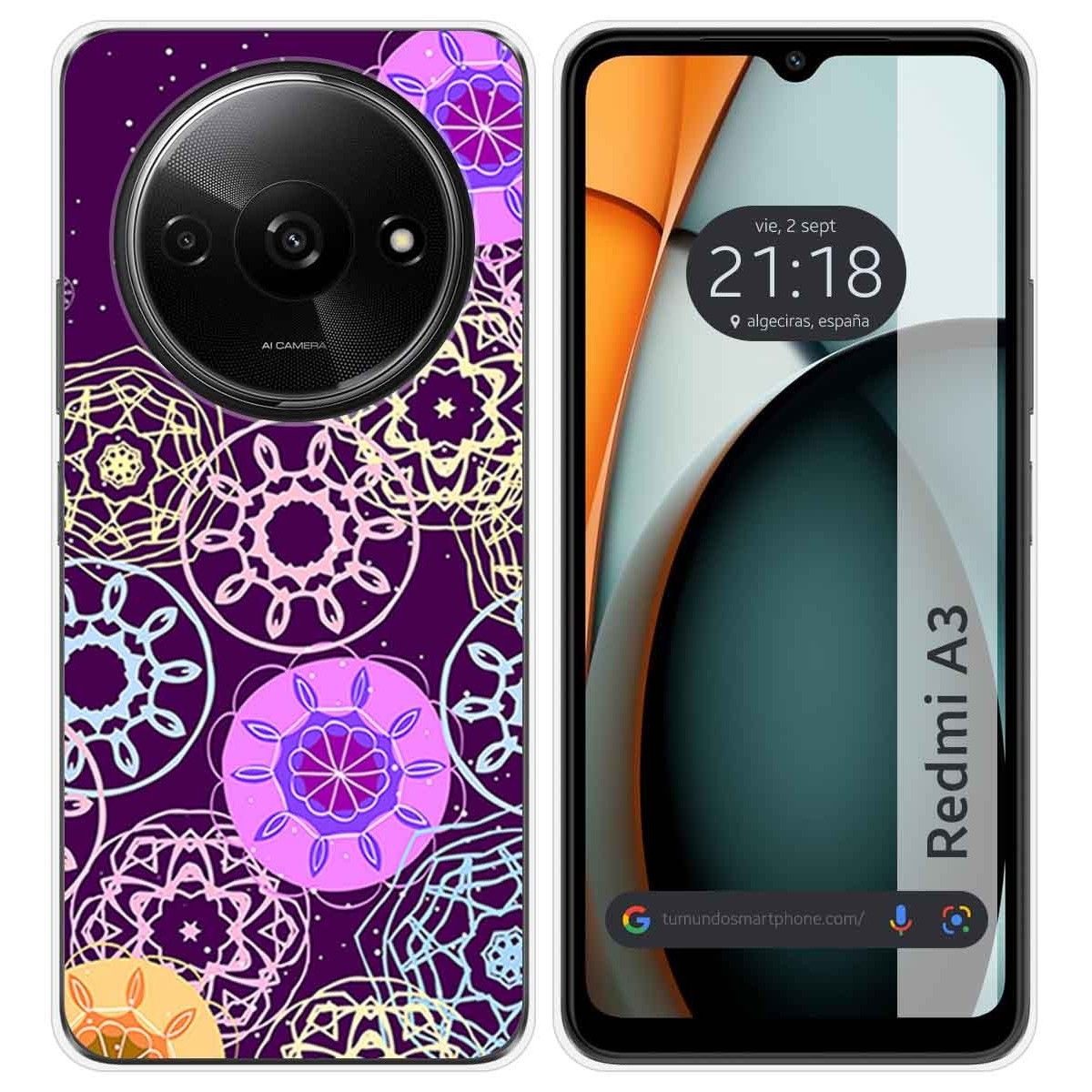 Funda Silicona para Xiaomi Redmi A3 diseño Radial Dibujos