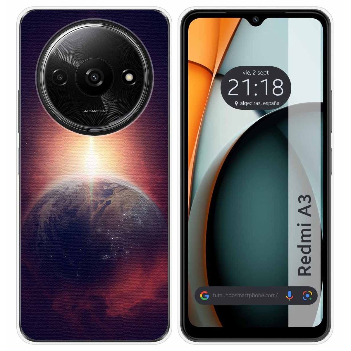 Funda Silicona para Xiaomi Redmi A3 diseño Tierra Dibujos