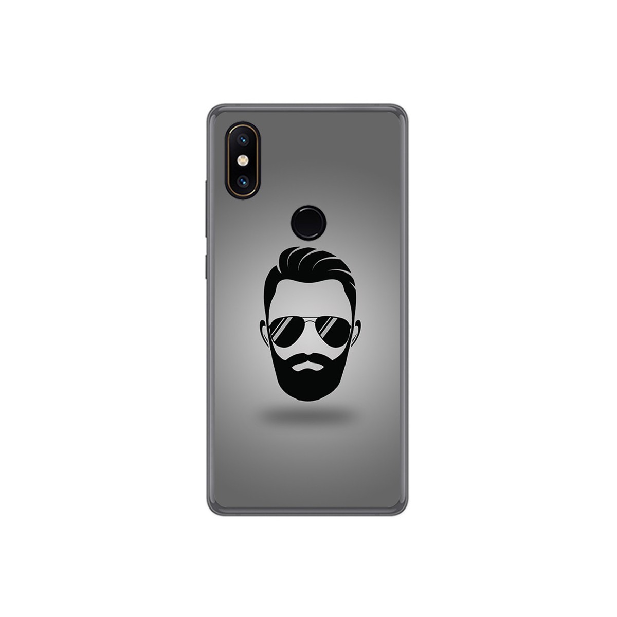 Funda Gel Tpu para Xiaomi Mi Mix 2S Diseño Barba Dibujos