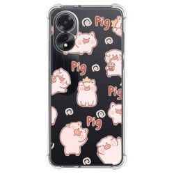 Funda Silicona Antigolpes para Oppo A18 diseño Cerdos Dibujos