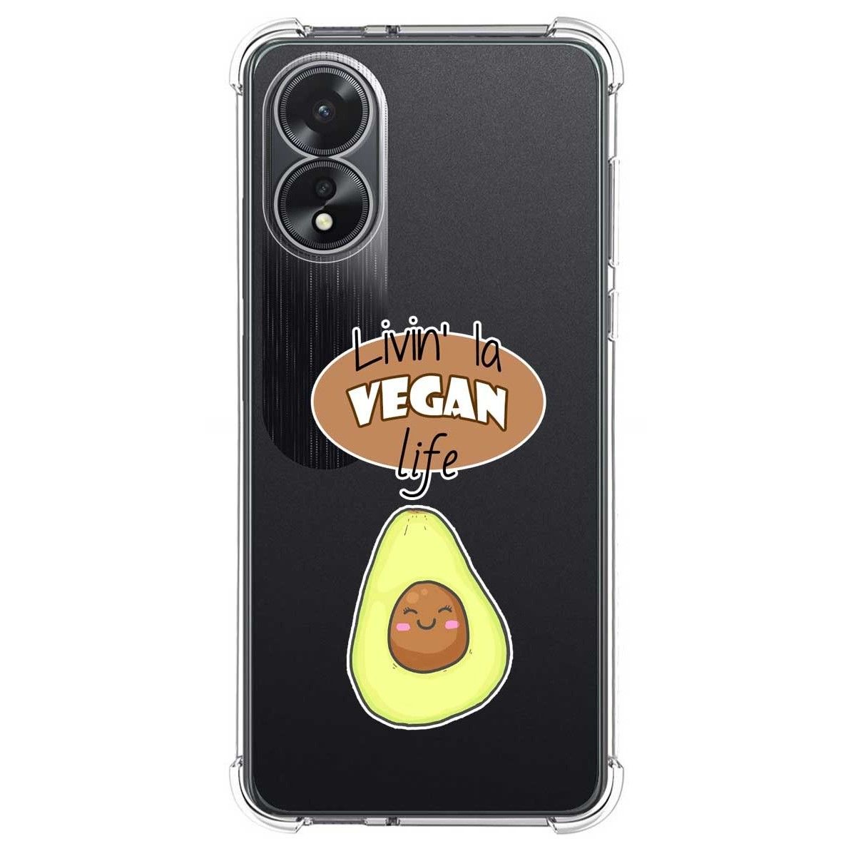 Funda Silicona Antigolpes para Oppo A18 diseño Vegan Life Dibujos