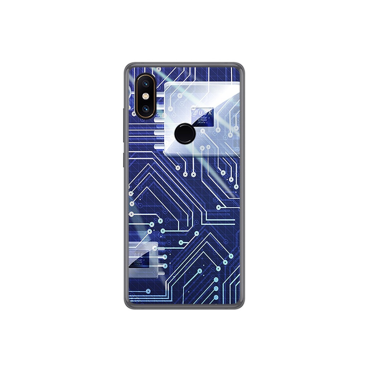 Funda Gel Tpu para Xiaomi Mi Mix 2S Diseño Circuito Dibujos