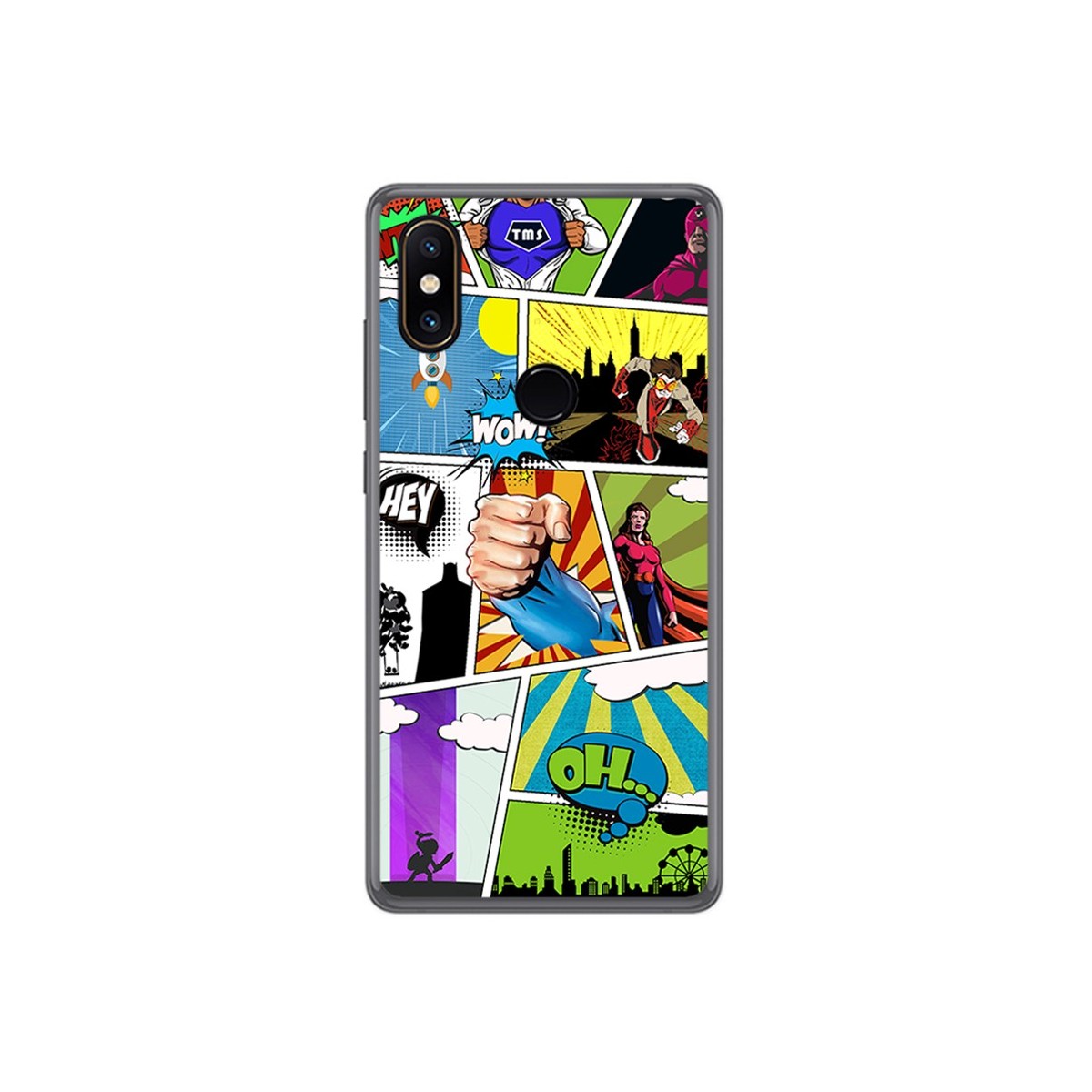 Funda Gel Tpu para Xiaomi Mi Mix 2S Diseño Comic Dibujos