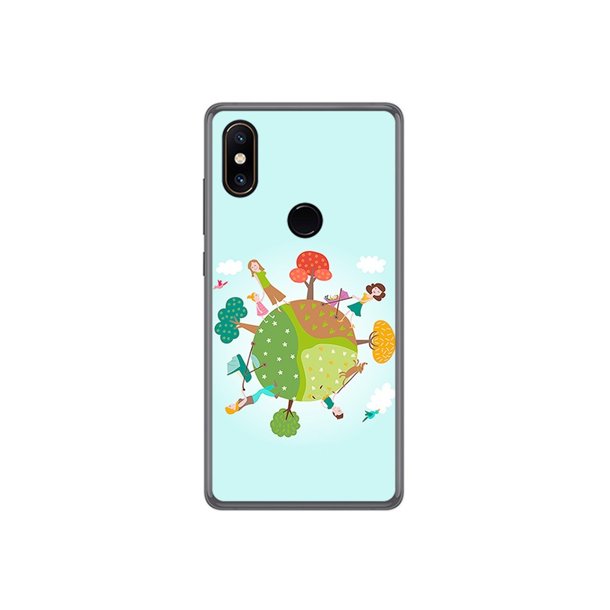 Funda Gel Tpu para Xiaomi Mi Mix 2S Diseño Familia Dibujos