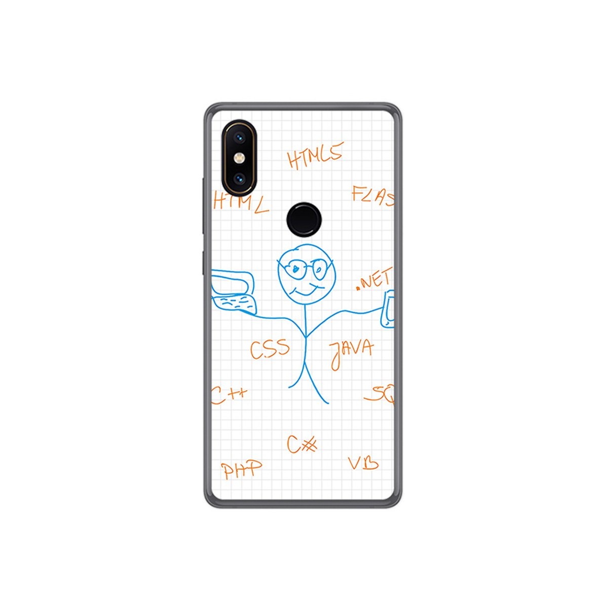 Funda Gel Tpu para Xiaomi Mi Mix 2S Diseño Informatico Dibujos