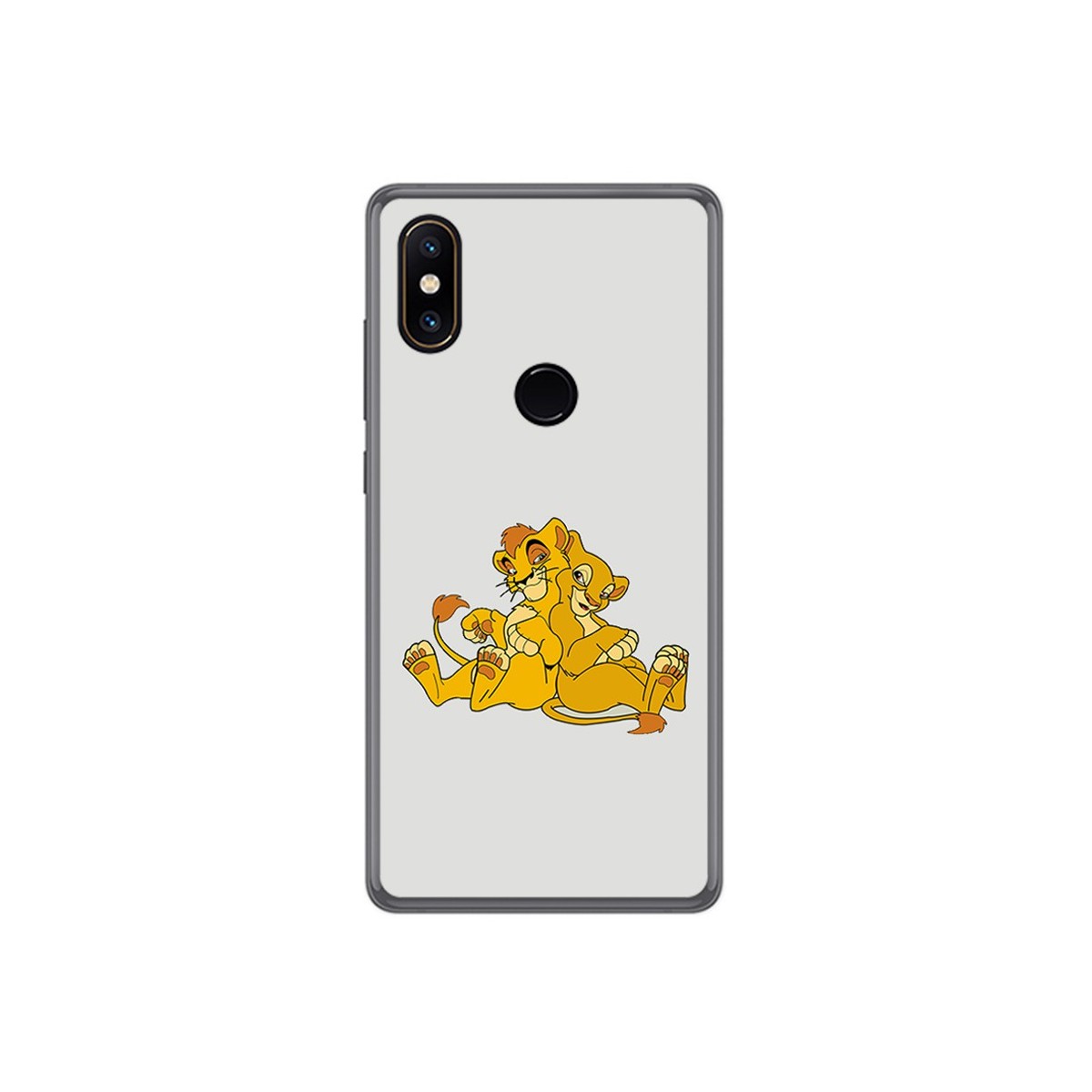 Funda Gel Tpu para Xiaomi Mi Mix 2S Diseño Leones Dibujos