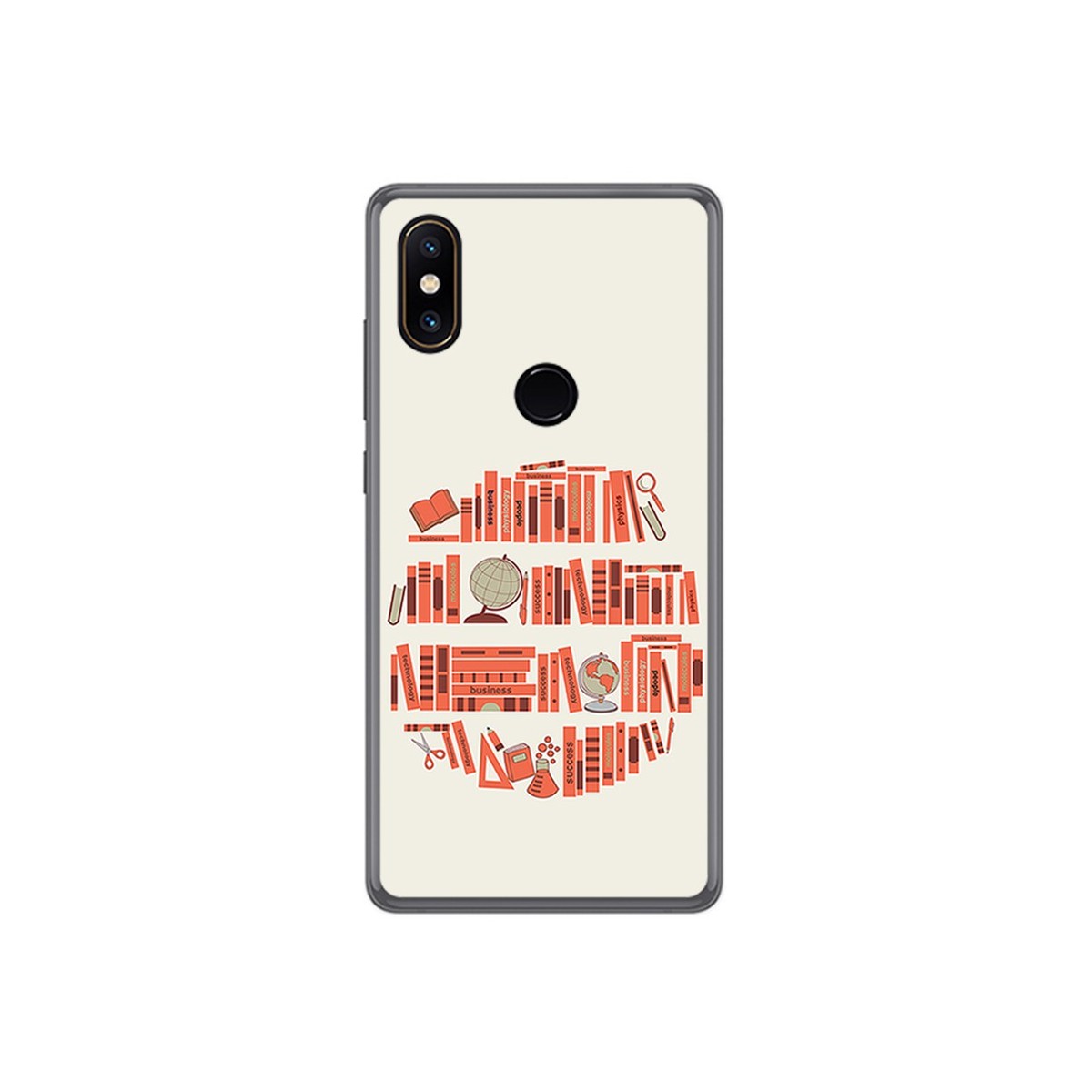 Funda Gel Tpu para Xiaomi Mi Mix 2S Diseño Mundo Libro Dibujos