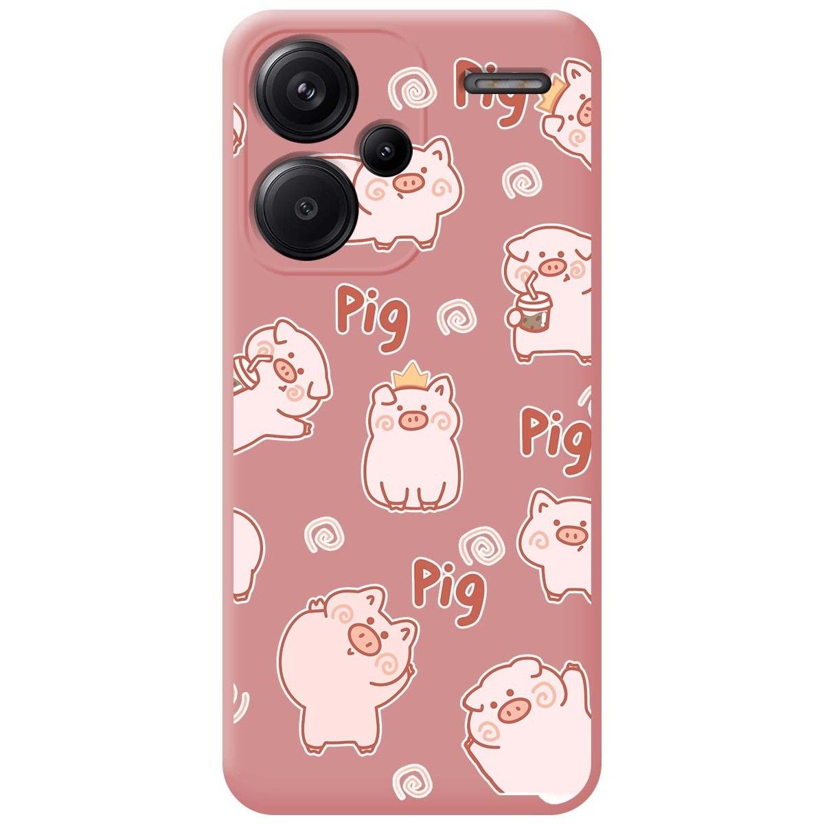 Funda Silicona Líquida Rosa para Xiaomi Redmi Note 13 Pro+ Plus 5G diseño Cerdos Dibujos