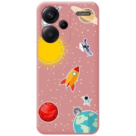 Funda Silicona Líquida Rosa para Xiaomi Redmi Note 13 Pro+ Plus 5G diseño Espacio Dibujos