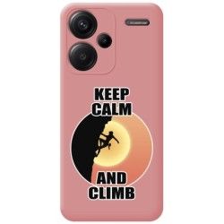 Funda Silicona Líquida Rosa para Xiaomi Redmi Note 13 Pro+ Plus 5G diseño Mujer Escalada Dibujos