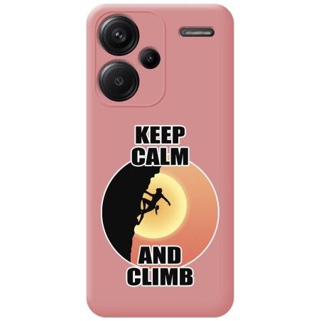 Funda Silicona Líquida Rosa para Xiaomi Redmi Note 13 Pro+ Plus 5G diseño Mujer Escalada Dibujos