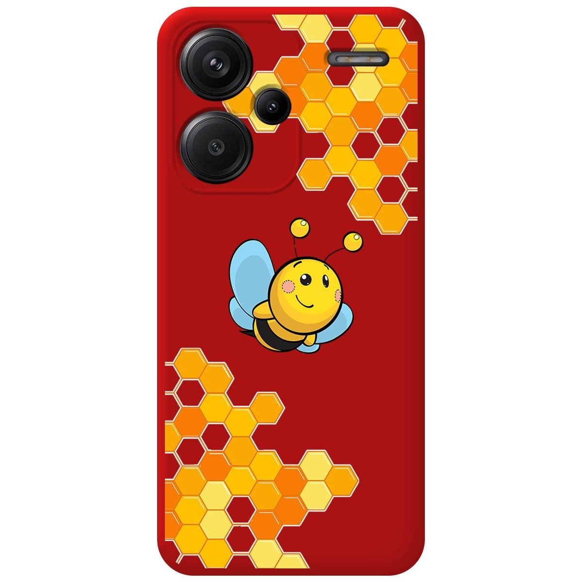 Funda Silicona Líquida Roja para Xiaomi Redmi Note 13 Pro+ Plus 5G diseño Abeja Dibujos