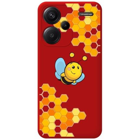 Funda Silicona Líquida Roja para Xiaomi Redmi Note 13 Pro+ Plus 5G diseño Abeja Dibujos